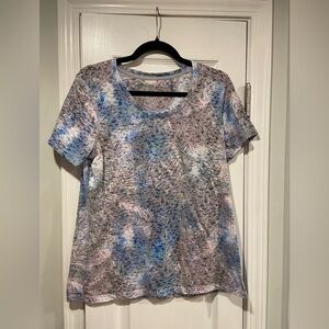 Reel Legends Size L Freescent Palm Print Spatter Dye Short Sleeve Tee Shirt